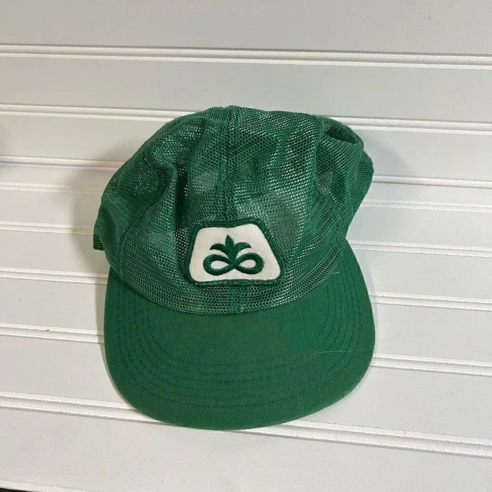 Pioneer Seeds Farming Green Vintage Well Worn Hat Cap Mesh Snapback Slouch